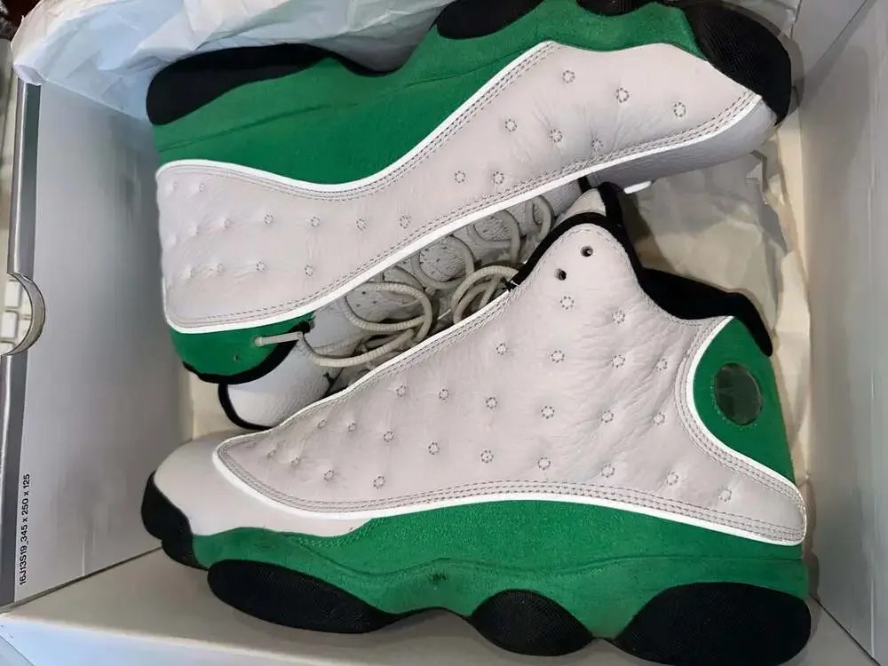 Air Jordan 13 Retro Lucky Green White Black Size 10 DB6537-113